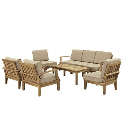 Berth 8 Piece Outdoor Patio Teak Sofa Set No 5 - living-essentials