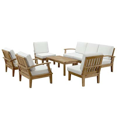 Berth 8 Piece Outdoor Patio Teak Sofa Set No 5 - living-essentials