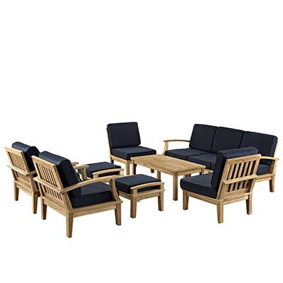 Berth 10 Piece Outdoor Patio Teak Sofa Set - living-essentials