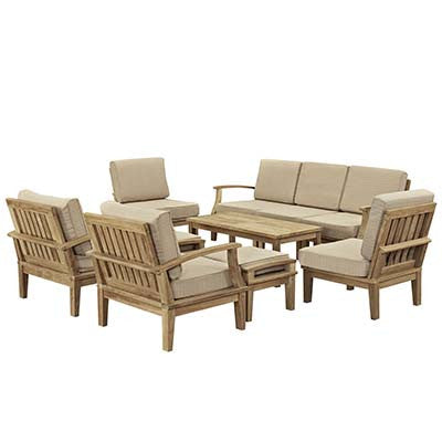 Berth 10 Piece Outdoor Patio Teak Sofa Set - living-essentials