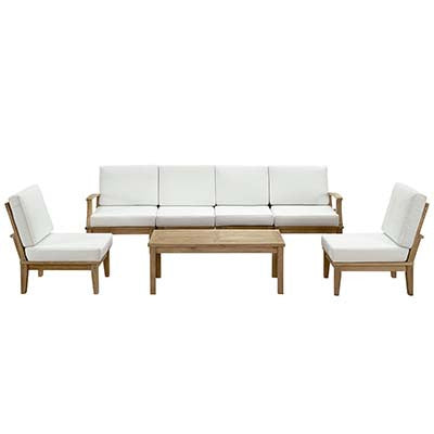 Berth 7 Piece Outdoor Patio Teak Sofa Set No 5 - living-essentials