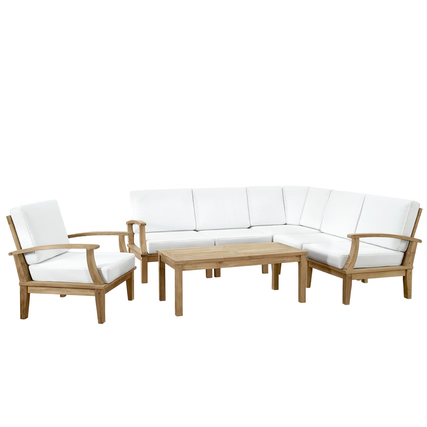 Marine 7 Piece Outdoor Patio Teak Corner Sofa Set - living-essentials