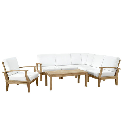 Marine 7 Piece Outdoor Patio Teak Corner Sofa Set - living-essentials