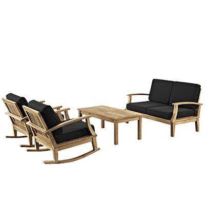 Berth 4 Piece Outdoor Patio Teak Sofa Set No 2 - living-essentials