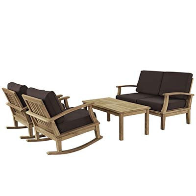 Berth 4 Piece Outdoor Patio Teak Sofa Set No 2 - living-essentials