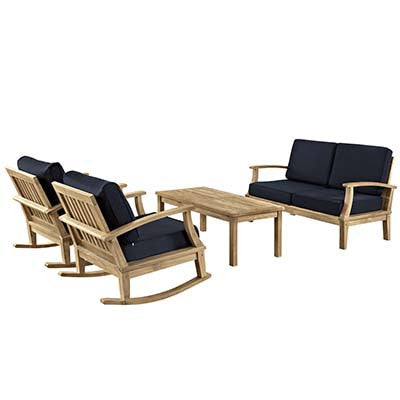 Berth 4 Piece Outdoor Patio Teak Sofa Set No 2 - living-essentials