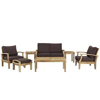 Berth 7 Piece Outdoor Patio Teak Sofa Set No 3 - living-essentials