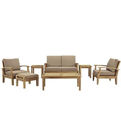 Berth 7 Piece Outdoor Patio Teak Sofa Set No 3 - living-essentials