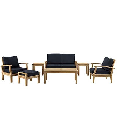 Berth 7 Piece Outdoor Patio Teak Sofa Set No 3 - living-essentials