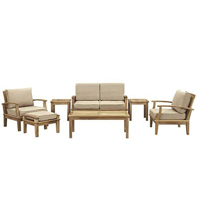 Berth 7 Piece Outdoor Patio Teak Sofa Set No 3 - living-essentials