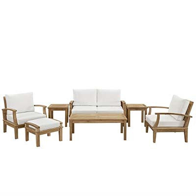 Berth 7 Piece Outdoor Patio Teak Sofa Set No 3 - living-essentials