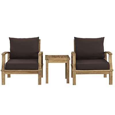 Berth 3 Piece Outdoor Patio Teak Sofa Set No 3 - living-essentials