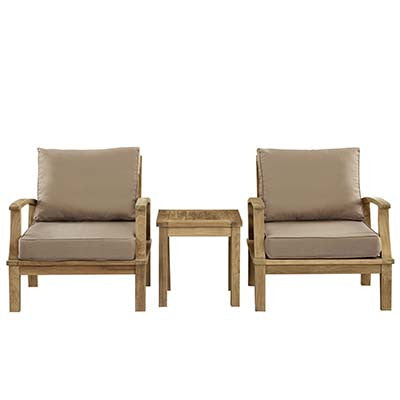 Berth 3 Piece Outdoor Patio Teak Sofa Set No 3 - living-essentials