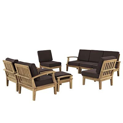 Berth 9 Piece Outdoor Patio Teak Sofa Set No 2 - living-essentials