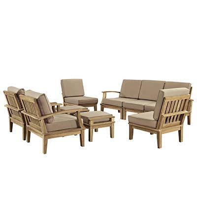 Berth 9 Piece Outdoor Patio Teak Sofa Set No 2 - living-essentials