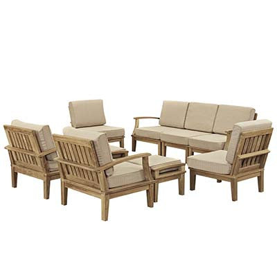 Berth 9 Piece Outdoor Patio Teak Sofa Set No 2 - living-essentials