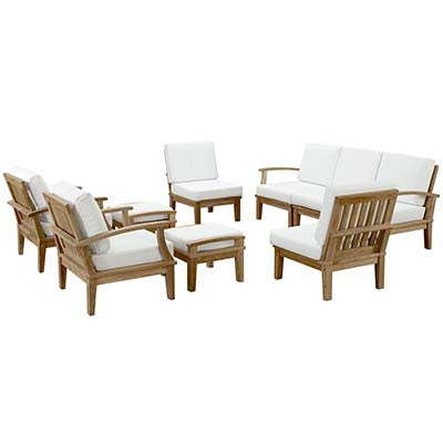 Berth 9 Piece Outdoor Patio Teak Sofa Set No 2 - living-essentials