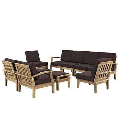Berth 10 Piece Outdoor Patio Teak Sofa Set No 2 - living-essentials