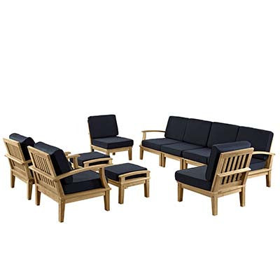 Berth 10 Piece Outdoor Patio Teak Sofa Set No 2 - living-essentials