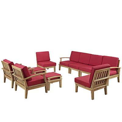 Berth 10 Piece Outdoor Patio Teak Sofa Set No 2 - living-essentials