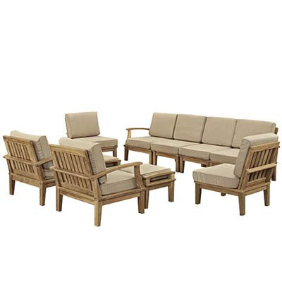 Berth 10 Piece Outdoor Patio Teak Sofa Set No 2 - living-essentials