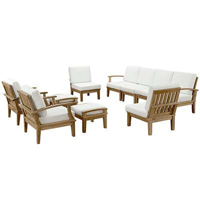 Berth 10 Piece Outdoor Patio Teak Sofa Set No 2 - living-essentials