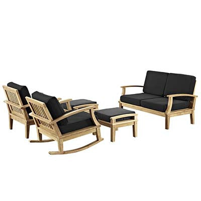 Berth 5 Piece Outdoor Patio Teak Sofa Set - living-essentials