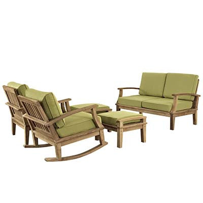 Berth 5 Piece Outdoor Patio Teak Sofa Set - living-essentials