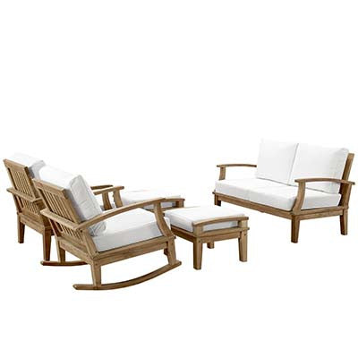 Berth 5 Piece Outdoor Patio Teak Sofa Set - living-essentials