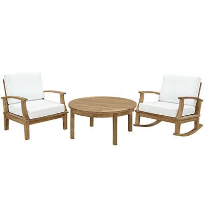 Berth 3 Piece Outdoor Patio Teak Sofa Set No 2 - living-essentials