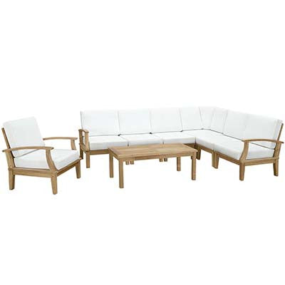 Berth 8 Piece Outdoor Patio Teak Sofa Set No 7 - living-essentials