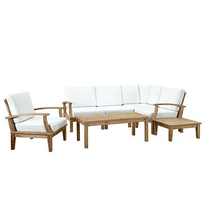 Berth 7 Piece Outdoor Patio Teak Sofa Set No 6 - living-essentials