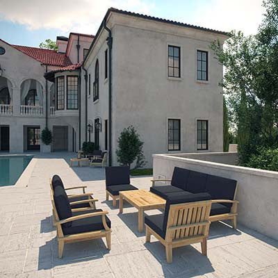 Berth 8 Piece Outdoor Patio Teak Sofa Set No 3 - living-essentials