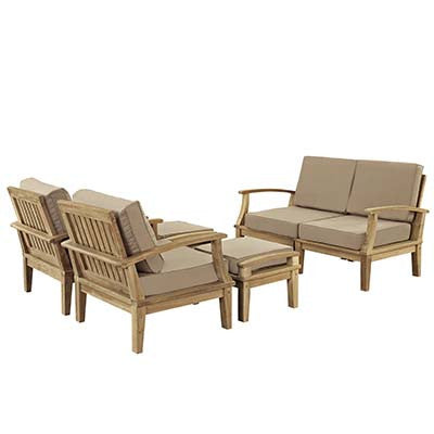 Berth 6 Piece Outdoor Patio Teak Sofa Set - living-essentials