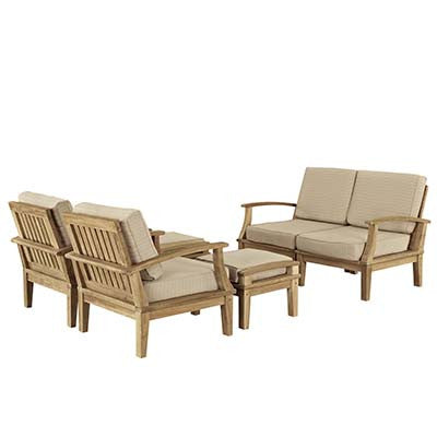 Berth 6 Piece Outdoor Patio Teak Sofa Set - living-essentials