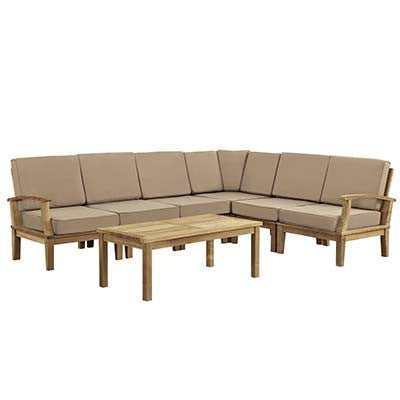 Berth 7 Piece Outdoor Patio Teak Sofa Set No 2 - living-essentials