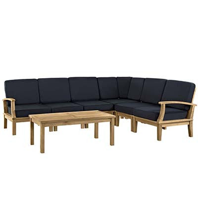 Berth 7 Piece Outdoor Patio Teak Sofa Set No 2 - living-essentials
