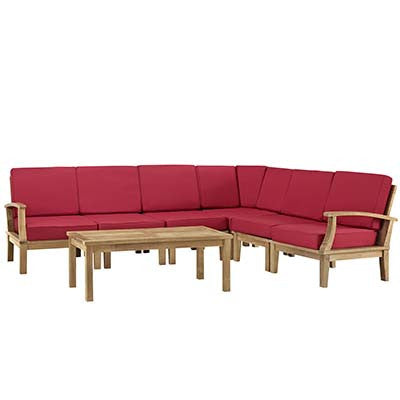 Berth 7 Piece Outdoor Patio Teak Sofa Set No 2 - living-essentials