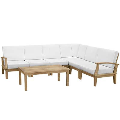 Berth 7 Piece Outdoor Patio Teak Sofa Set No 2 - living-essentials