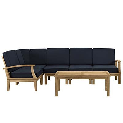 Berth 6 Piece Outdoor Patio Teak Sofa Set No 3 - living-essentials