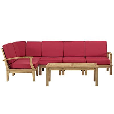Berth 6 Piece Outdoor Patio Teak Sofa Set No 3 - living-essentials