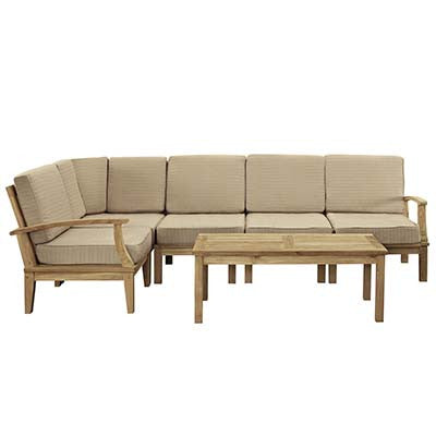 Berth 6 Piece Outdoor Patio Teak Sofa Set No 3 - living-essentials