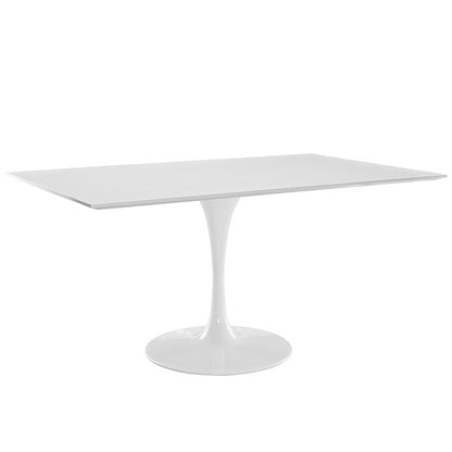 Tulip Style 60" Rectangle White Dining Table - living-essentials