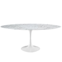 Tulip Style 78" Oval Marble Dining Table - living-essentials