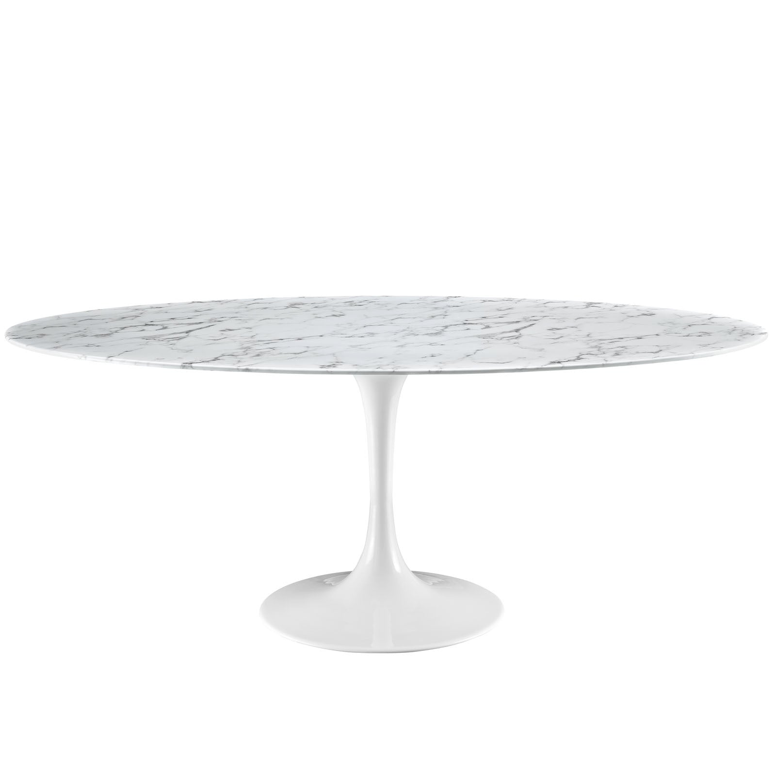 Tulip Style 78" Oval Marble Dining Table - living-essentials