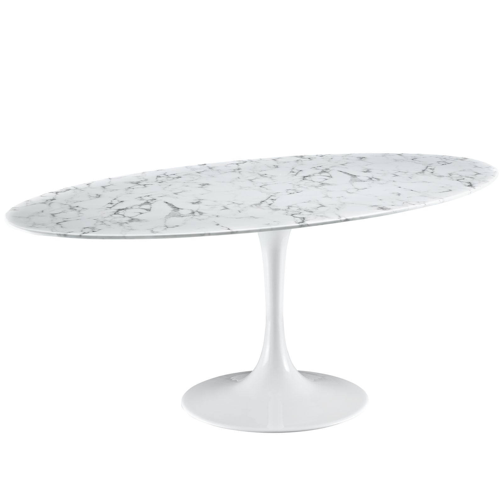 Tulip Style 78" Oval Marble Dining Table - living-essentials