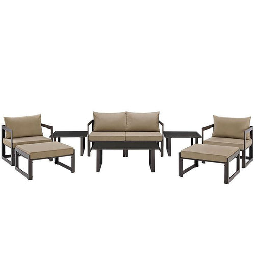 Alfresco 9 Piece Outdoor Patio Loveseat Set - living-essentials