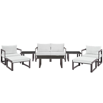 Alfresco 9 Piece Outdoor Patio Loveseat Set - living-essentials