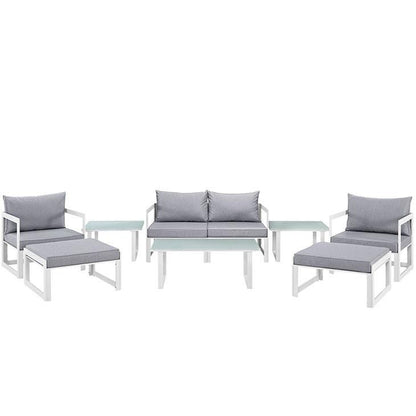 Alfresco 9 Piece Outdoor Patio Loveseat Set - living-essentials