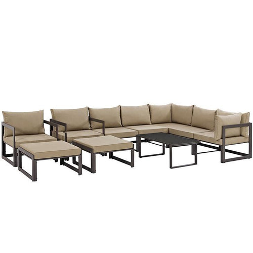 Alfresco 10 Piece Outdoor Patio Sectional Sofas Set - living-essentials